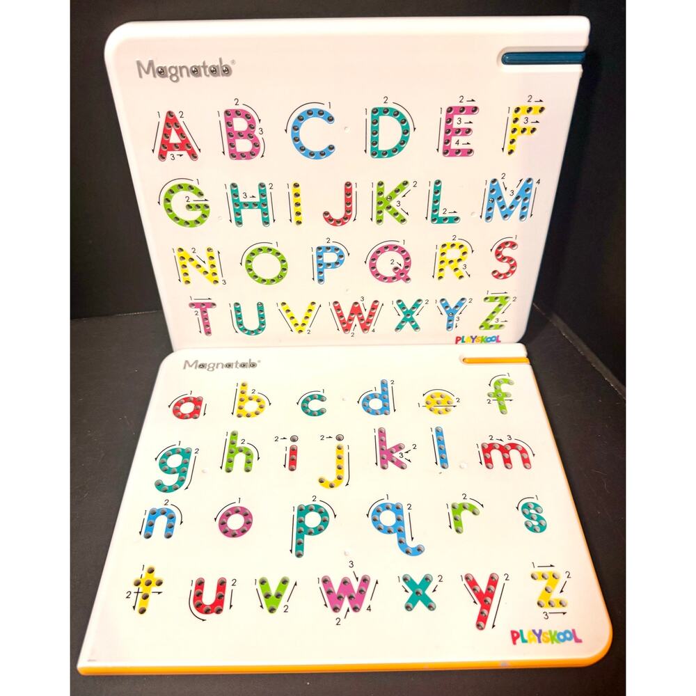 2 Magnatab boards by Playskool Upper & Lowercase learning how to write magnetic